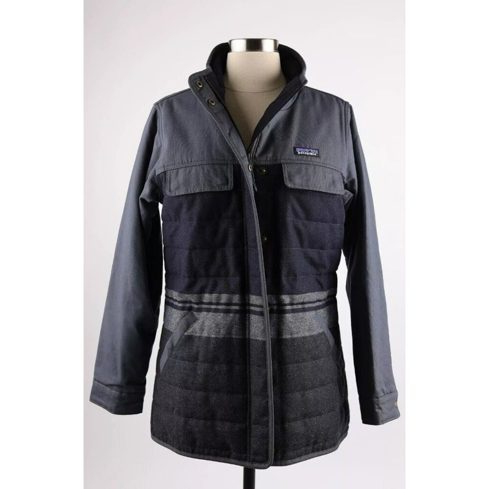 NEW Patagonia Quilted Jacket Coat SZ S Navy/Grey $395